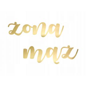 Zawieszki na krzesła tekturowe PartyDeco Żona Mąż, 2szt
